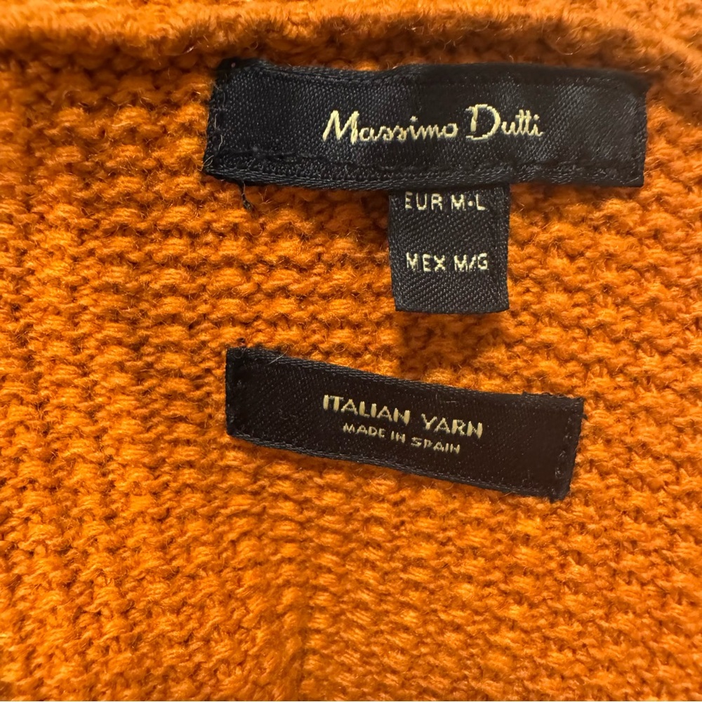 Massimo Dutti Burnt Orange Wool Blend Cowl Neck Sweater – M/L | Made in Spain - Picture 6 of 10